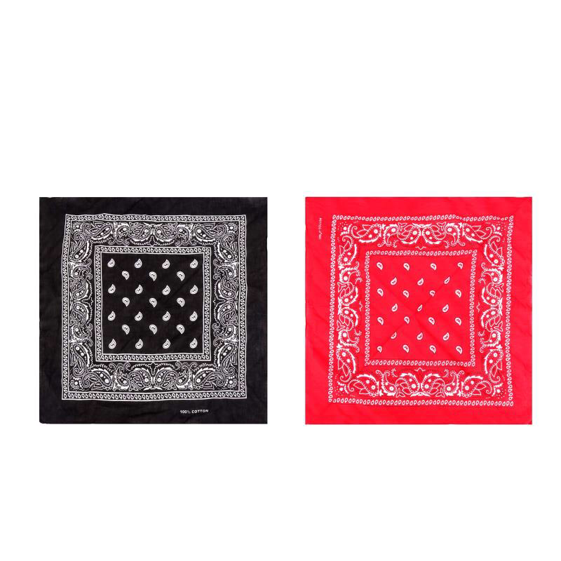BDN14-02  American Bling  Bandana Paisley Print - Black & Red (12 PCS)