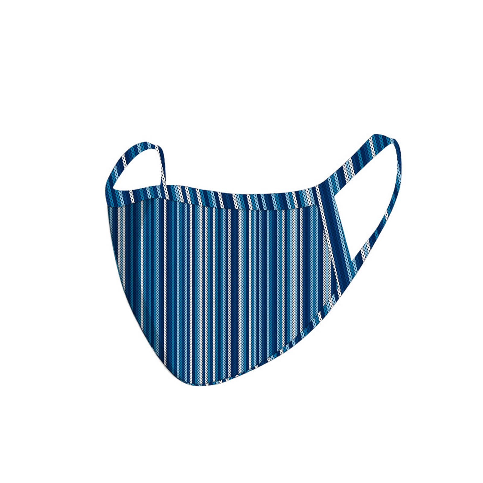FCM-062  American Bling Blue Stripe Print Cloth Face Mask 1Pcs