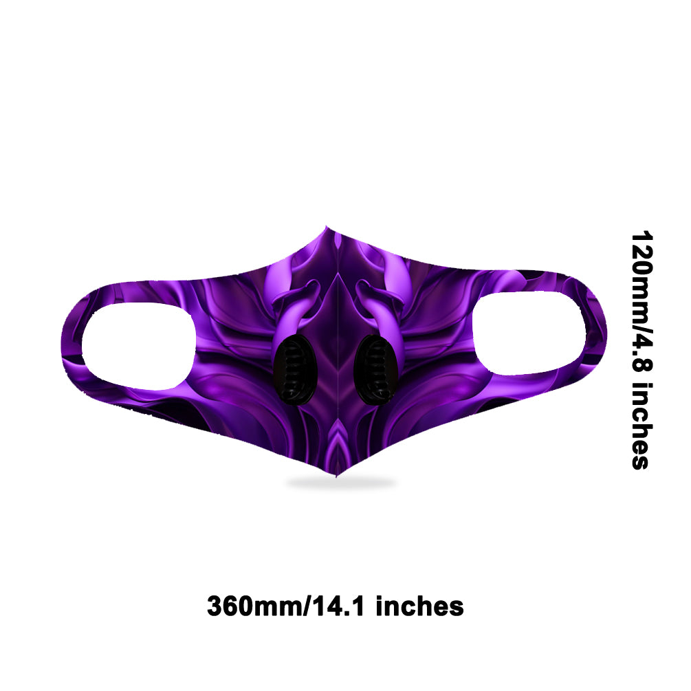 500Pcs Dust Mask with Double Filters, Fashion Washable Cloth Face Mask Reusable, Purple flower print