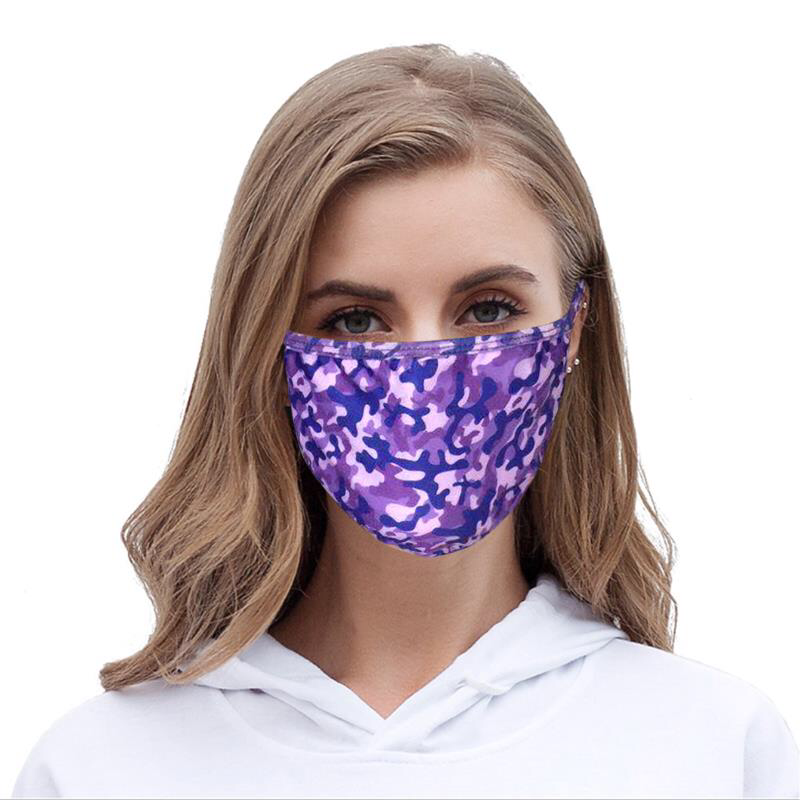 FCM-025A Camo Print Fabric Face Mask Double Layer Set of 2